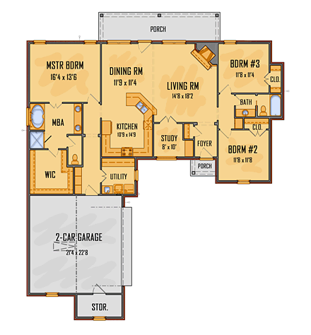 House Plan 41570 First Level Plan