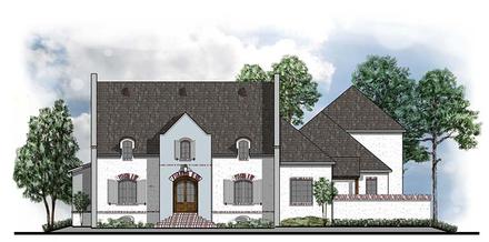 Colonial European Southern Elevation of Plan 41584