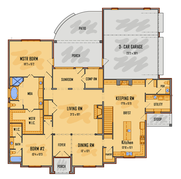 Colonial Southern Level One of Plan 41585