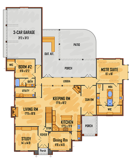 House Plan 41592 First Level Plan