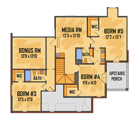 House Plan 41592 Second Level Plan