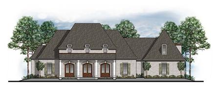 Colonial European French Country Southern Elevation of Plan 41597