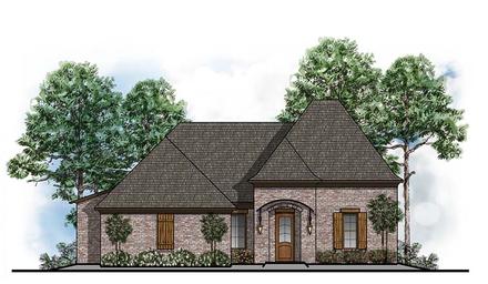 Cottage European French Country Southern Elevation of Plan 41612