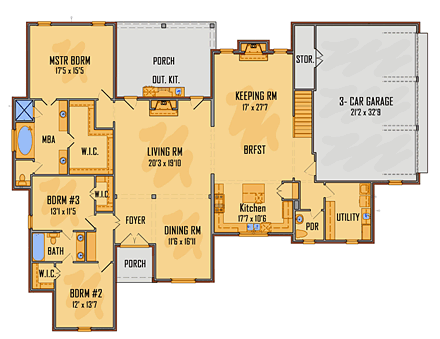 House Plan 41618 First Level Plan