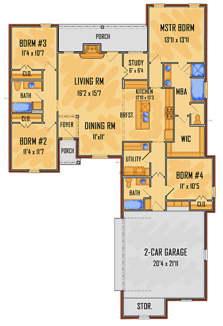 House Plan 41620 First Level Plan