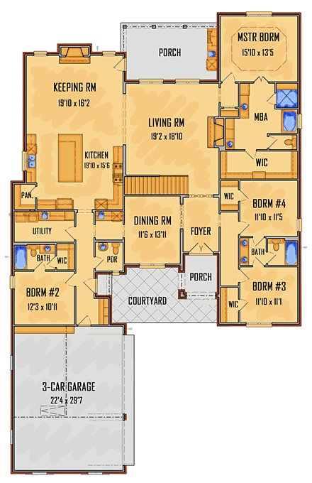 House Plan 41622 First Level Plan