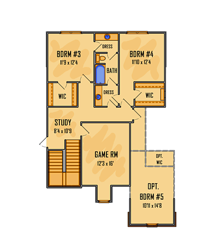 House Plan 41633 Second Level Plan