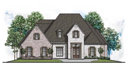 Country European Southern Elevation of Plan 41633