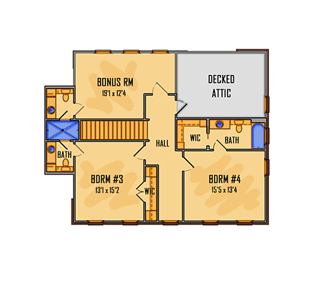 House Plan 41642 Second Level Plan