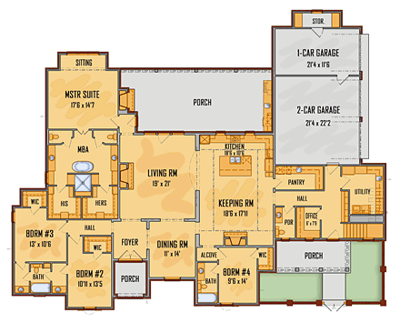 House Plan 41648 First Level Plan