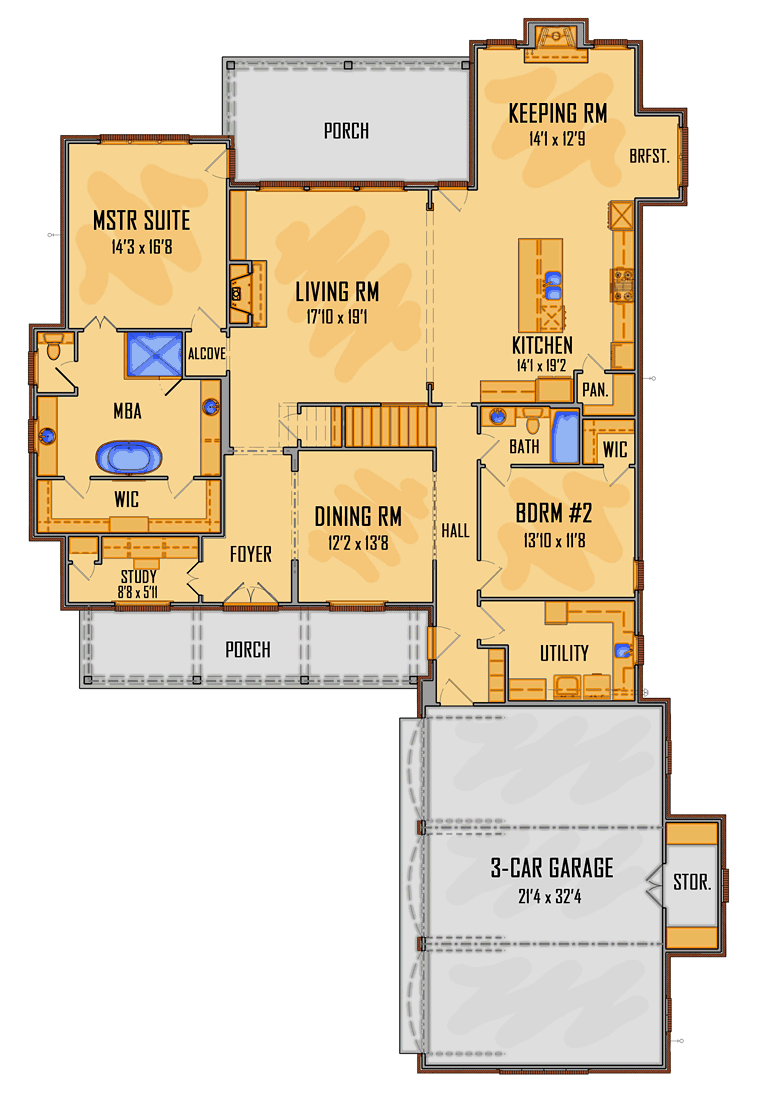 Colonial European Southern Level One of Plan 41649