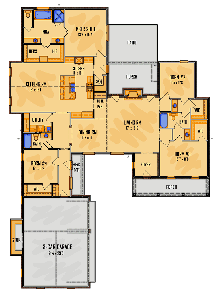 European French Country Level One of Plan 41651