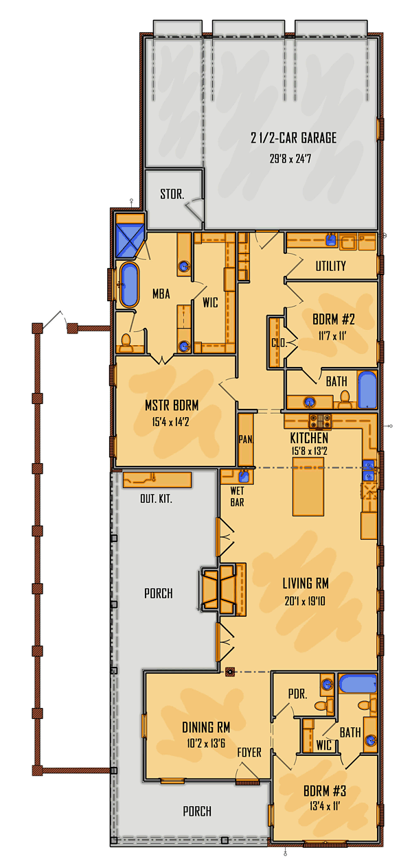 Country Farmhouse Level One of Plan 41659