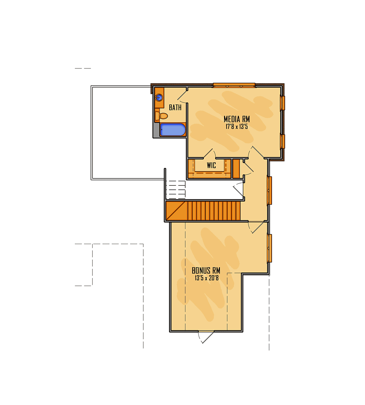 Country Farmhouse Southern Traditional Level Two of Plan 41661