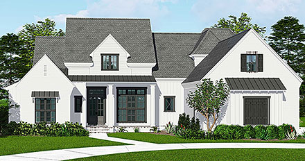 Country Farmhouse Southern Traditional Elevation of Plan 41661