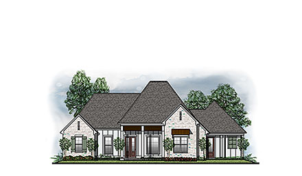 Country Farmhouse Southern Traditional Elevation of Plan 41663