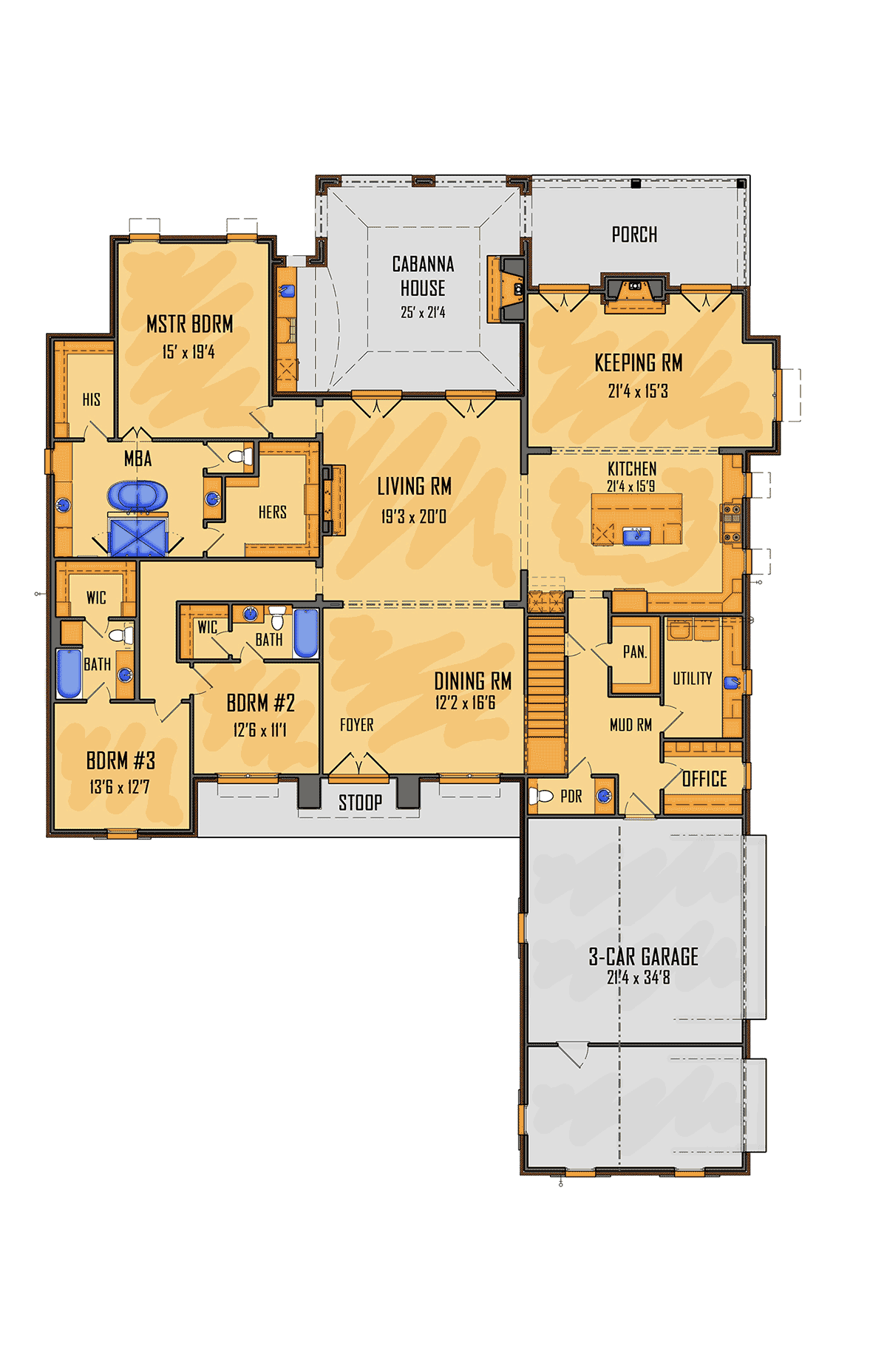 Colonial Contemporary Country European Southern Traditional Level One of Plan 41664