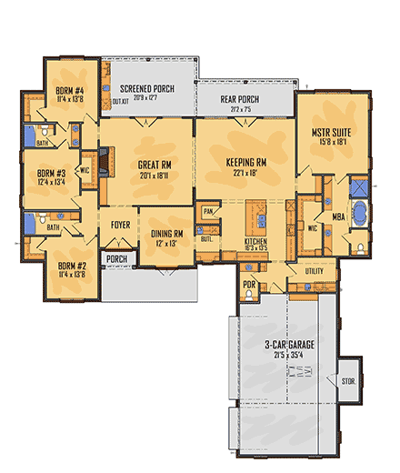 House Plan 41673 First Level Plan