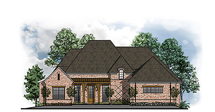 Country European Southern Southwest Traditional Elevation of Plan 41674