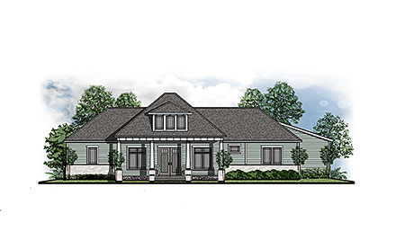 Bungalow Cottage Country Farmhouse Ranch Southern Southwest Traditional Elevation of Plan 41676