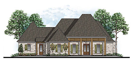 Country European Farmhouse Southern Traditional Elevation of Plan 41685