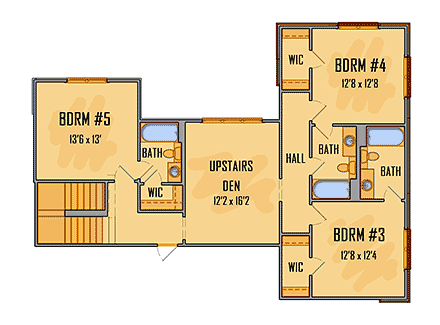 House Plan 41686 Second Level Plan