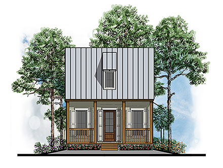 Bungalow Cabin Cottage Country Craftsman Southern Elevation of Plan 41691