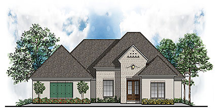 Country European Southern Traditional Elevation of Plan 41692