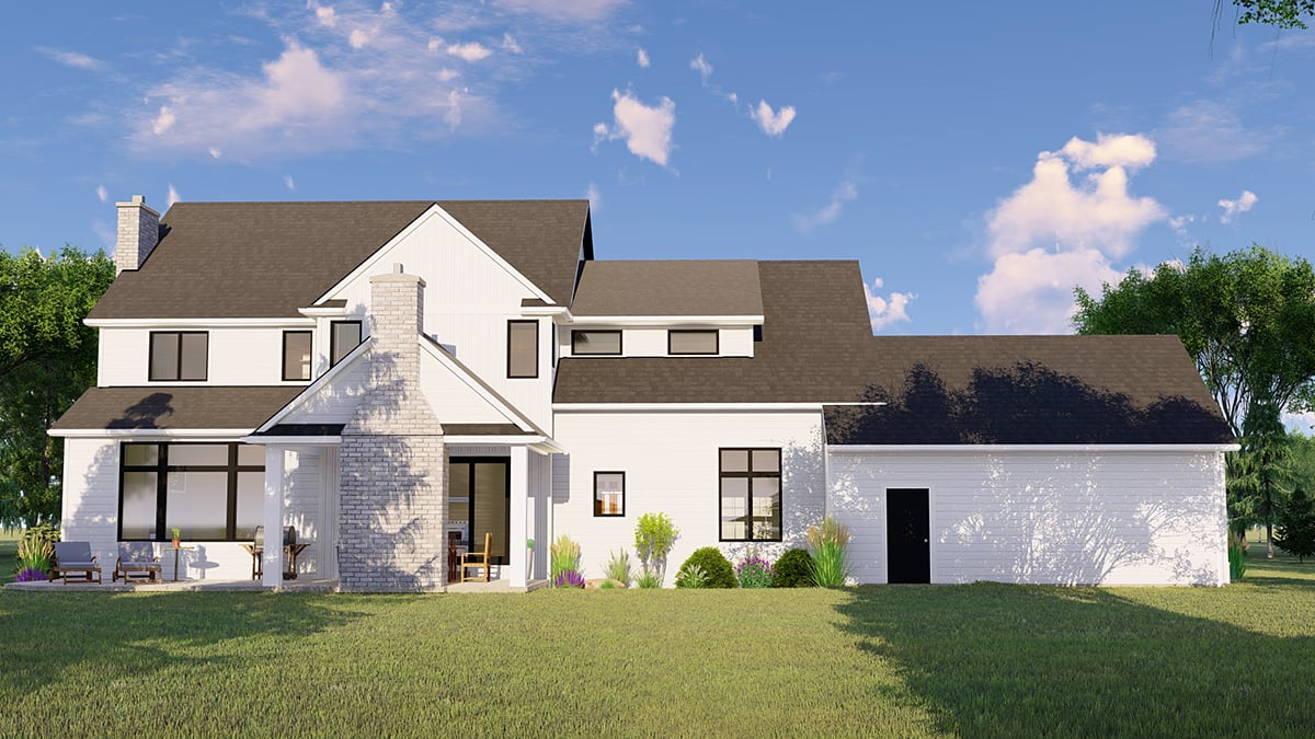 Country Farmhouse Rear Elevation of Plan 41803