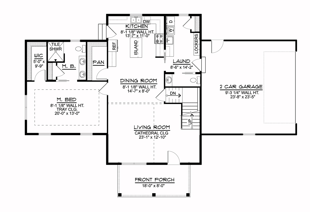 Cabin Cottage Country Craftsman Level One of Plan 41804