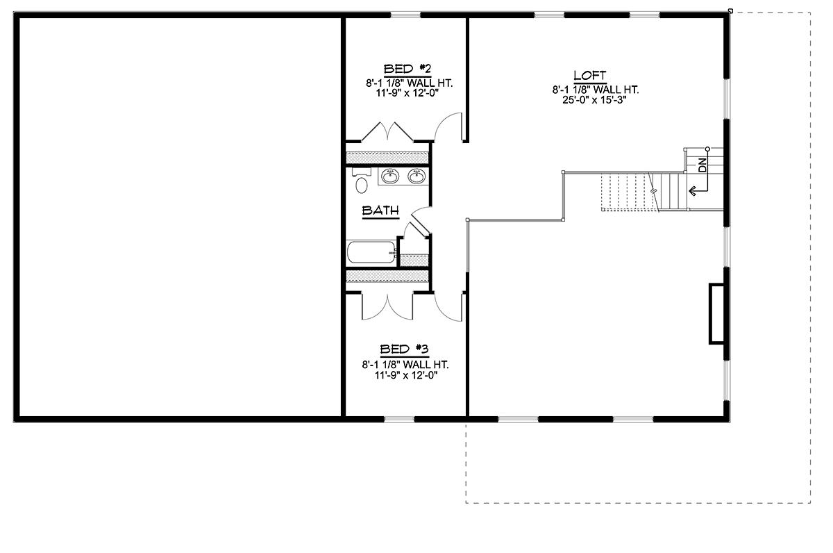 Barndominium Country Craftsman Farmhouse Level Two of Plan 41805