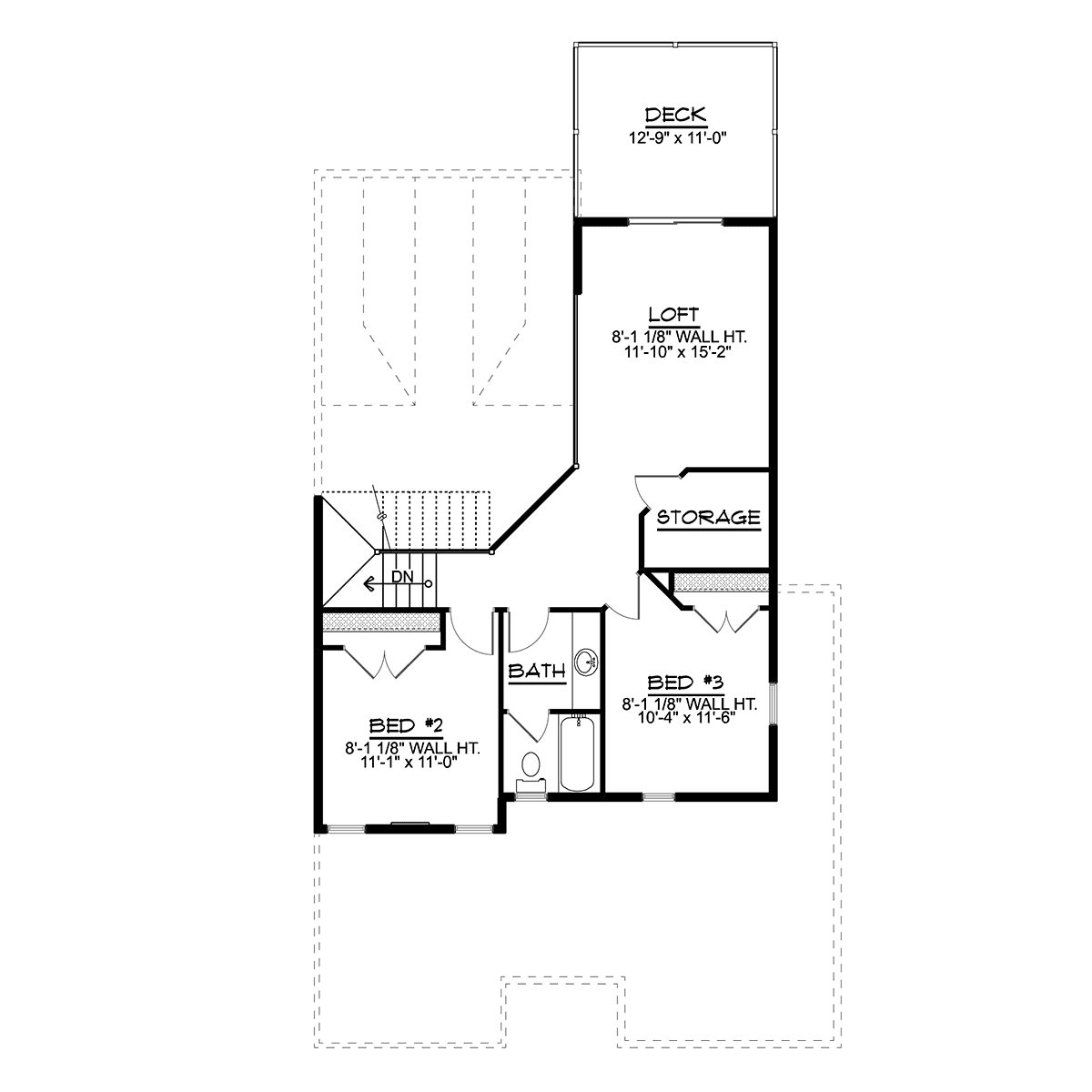 Cottage Craftsman Level Two of Plan 41809
