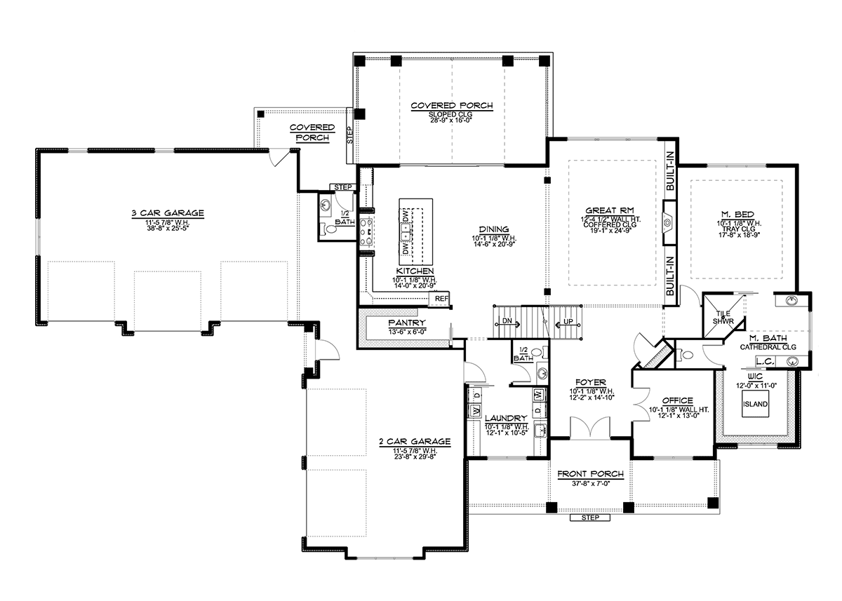 Cottage Country Craftsman Level One of Plan 41812