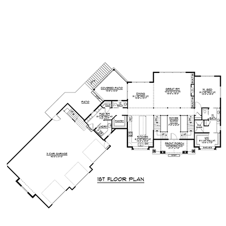 House Plan 41813 First Level Plan