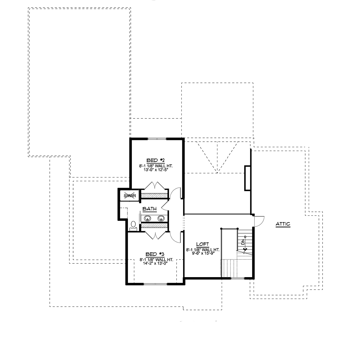 Country Craftsman Farmhouse Traditional Level Two of Plan 41814