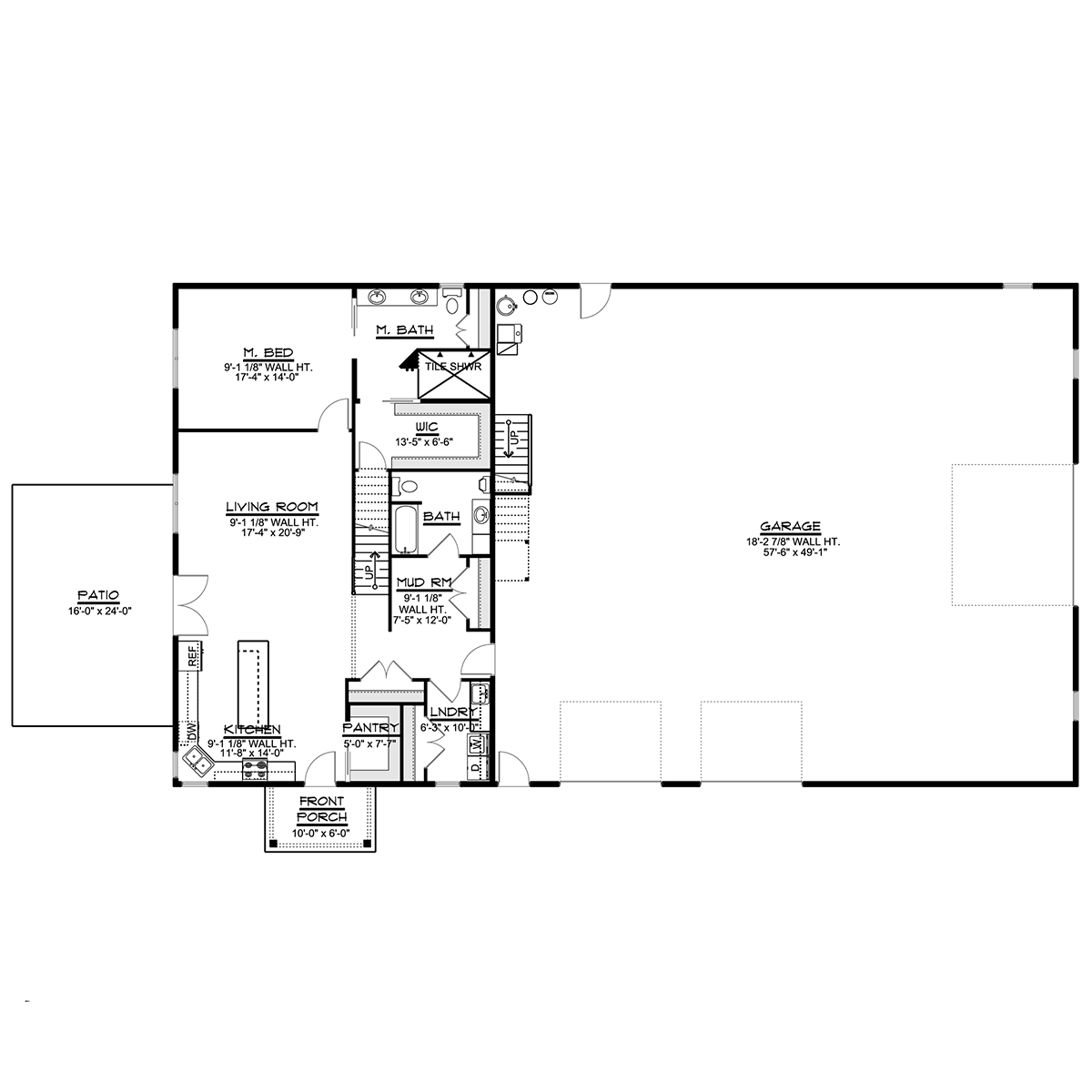 Barndominium Country Traditional Level One of Plan 41815