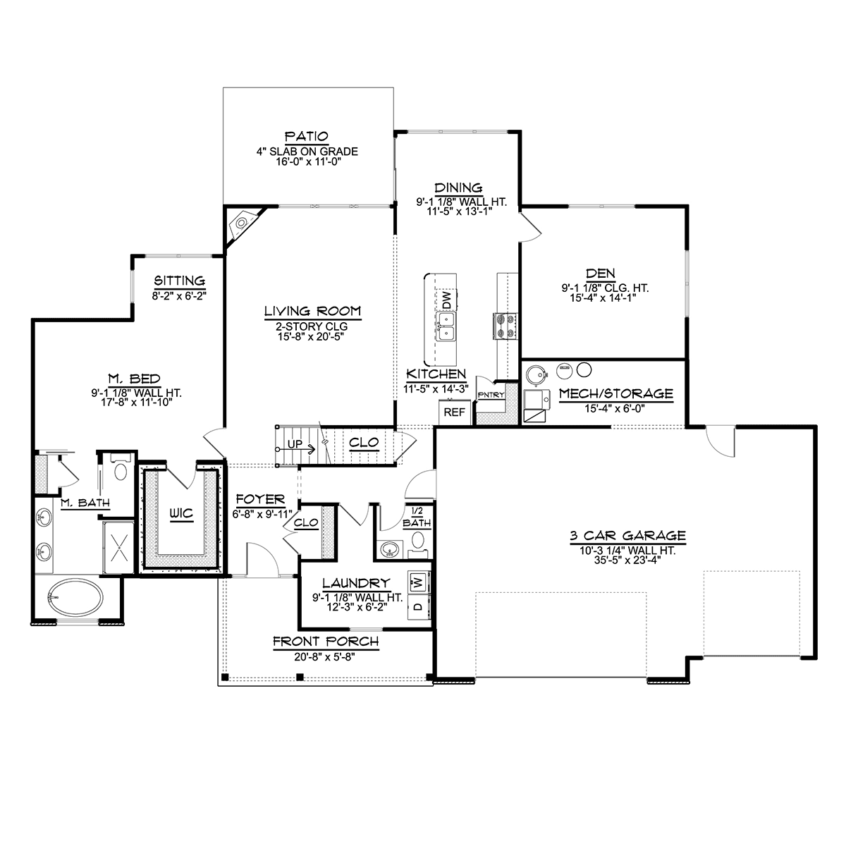 Cottage Country Craftsman Level One of Plan 41817