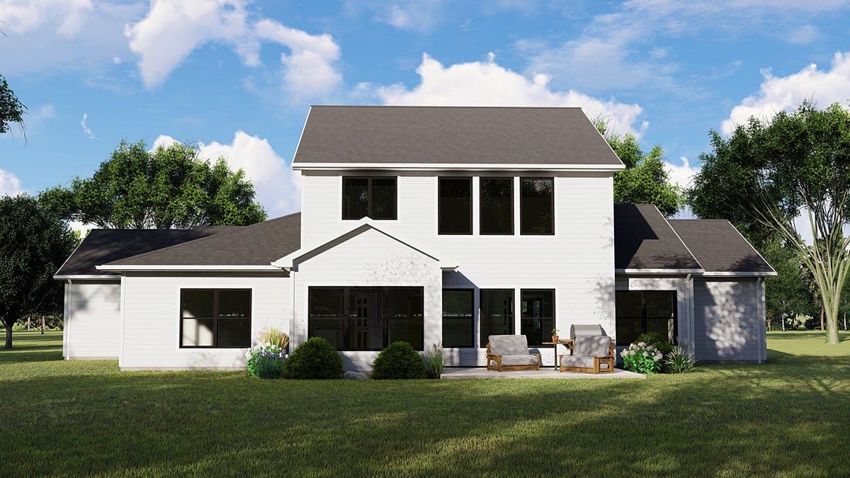 Cottage Country Craftsman Rear Elevation of Plan 41817