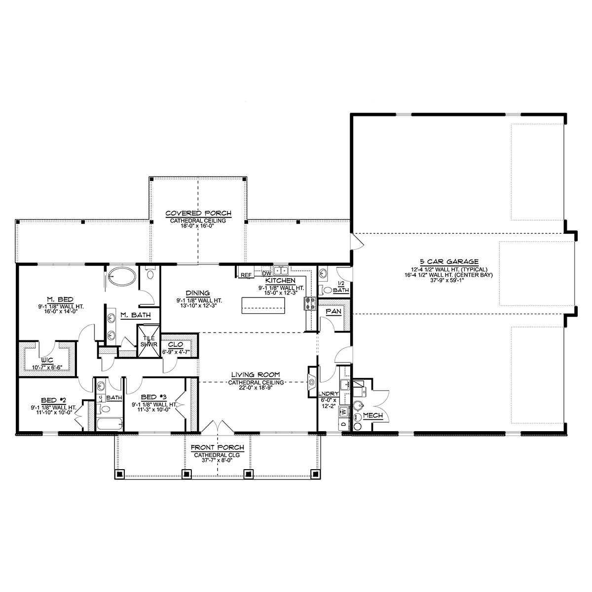 Barndominium Country Craftsman Ranch Level One of Plan 41819