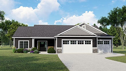 Craftsman Ranch Traditional Elevation of Plan 41831