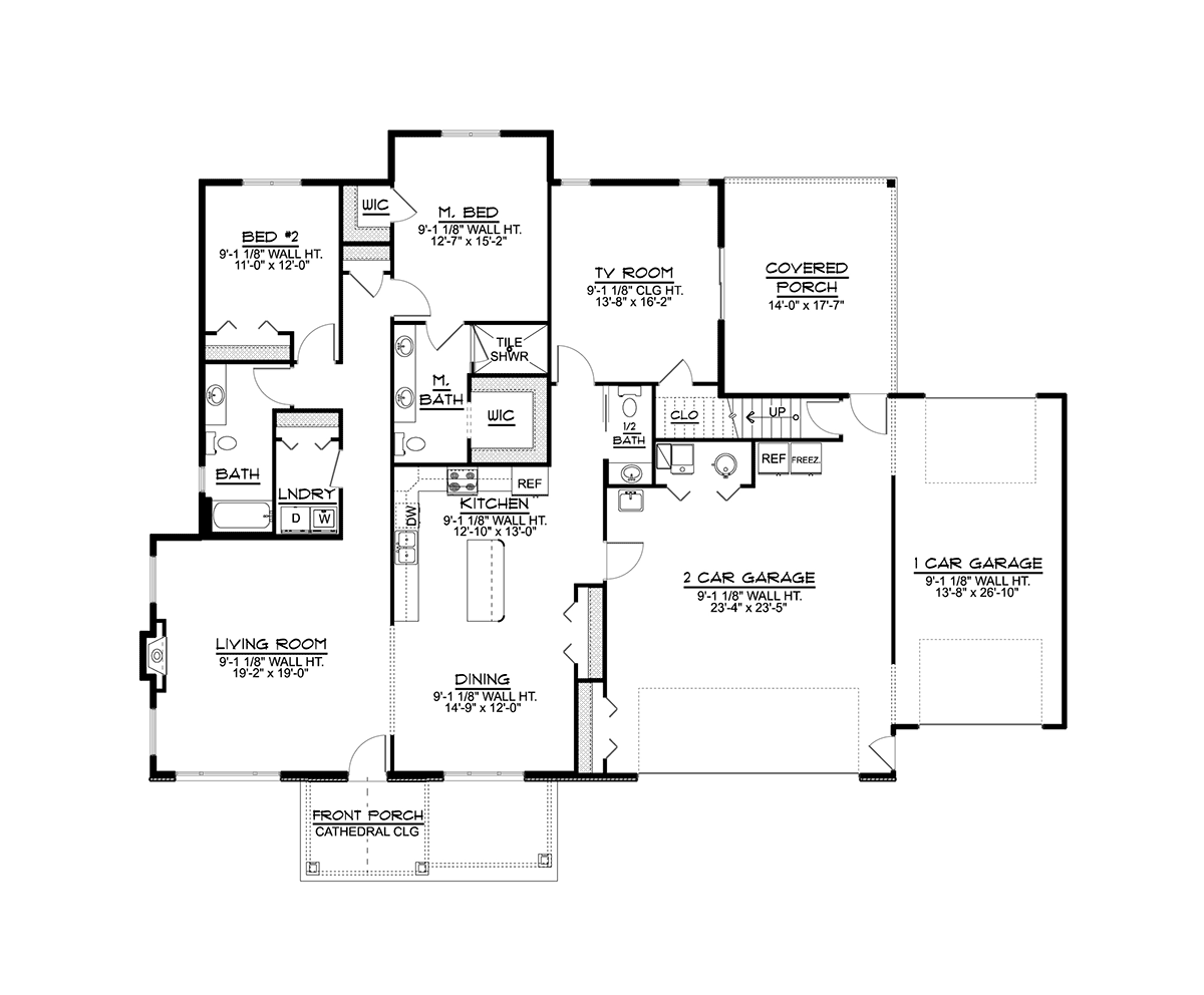 Cottage Country Craftsman Ranch Traditional Level One of Plan 41832