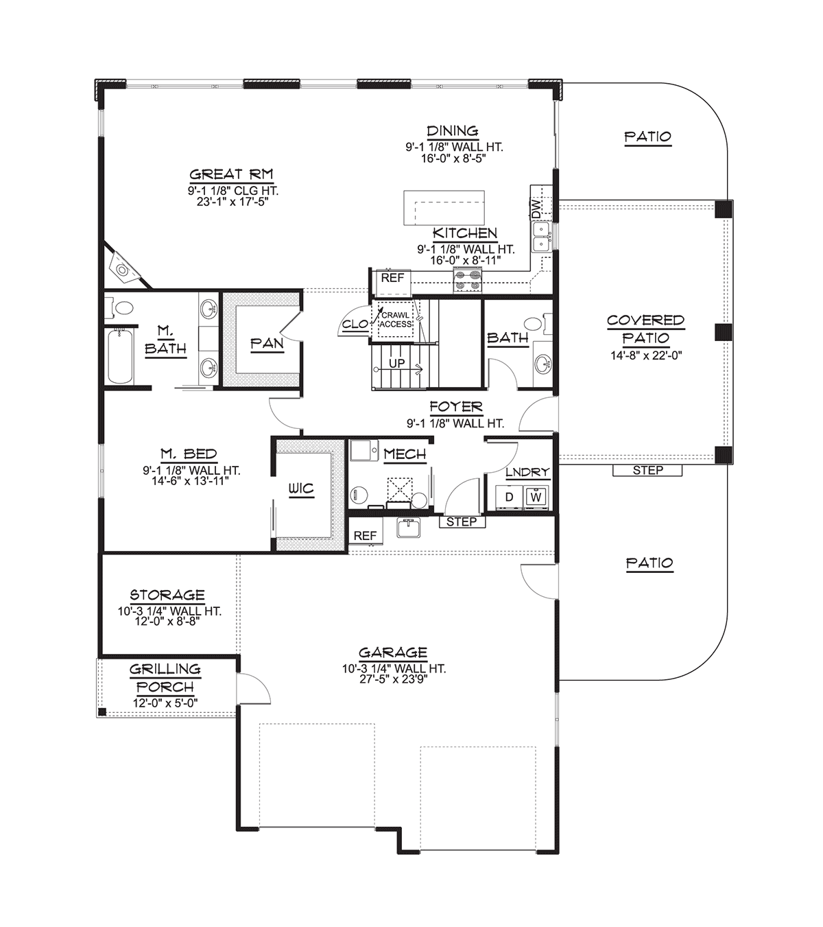 Cottage Country Craftsman Level One of Plan 41833
