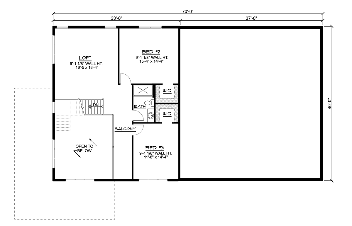 Barndominium Country Craftsman Level Two of Plan 41838
