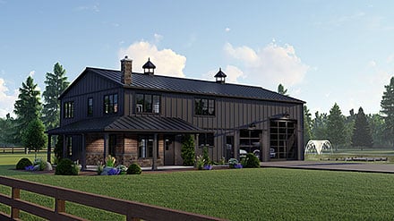 Barndominium Country Craftsman Elevation of Plan 41838