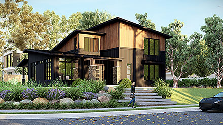 Contemporary Modern Elevation of Plan 41840