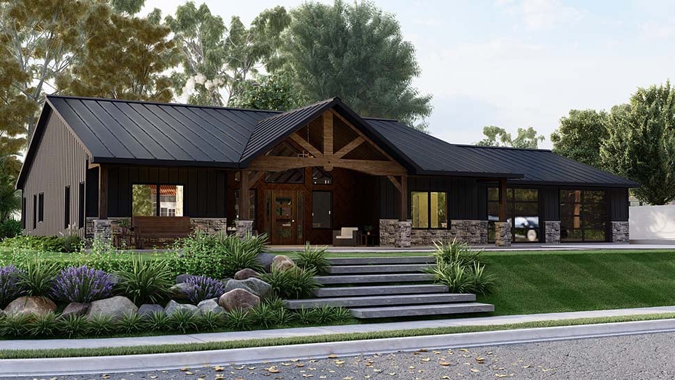 Barndominium, Bungalow, Craftsman Plan with 2030 Sq. Ft., 3 Bedrooms, 2 Bathrooms Picture 13