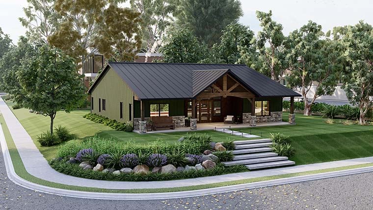 Barndominium, Bungalow, Craftsman Plan with 2030 Sq. Ft., 3 Bedrooms, 2 Bathrooms Picture 6