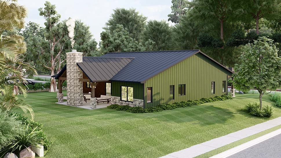 Barndominium, Bungalow, Craftsman Plan with 2030 Sq. Ft., 3 Bedrooms, 2 Bathrooms Picture 7