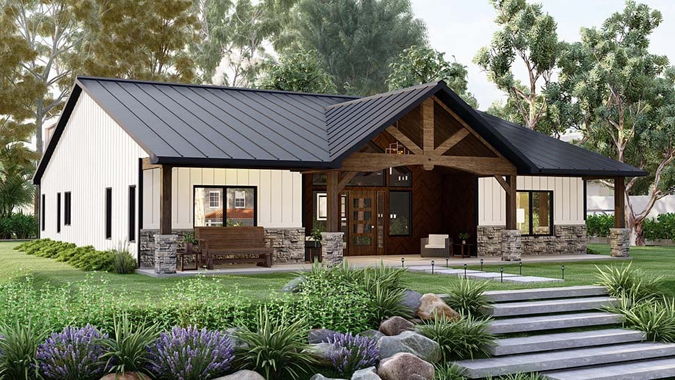 Barndominium, Bungalow, Craftsman Plan with 2030 Sq. Ft., 3 Bedrooms, 2 Bathrooms Picture 10