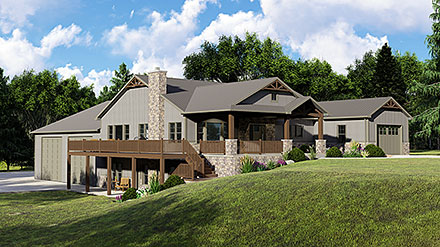 Bungalow Country Craftsman Farmhouse Elevation of Plan 41842